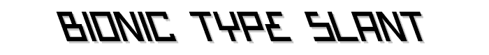 Bionic Type Slant font